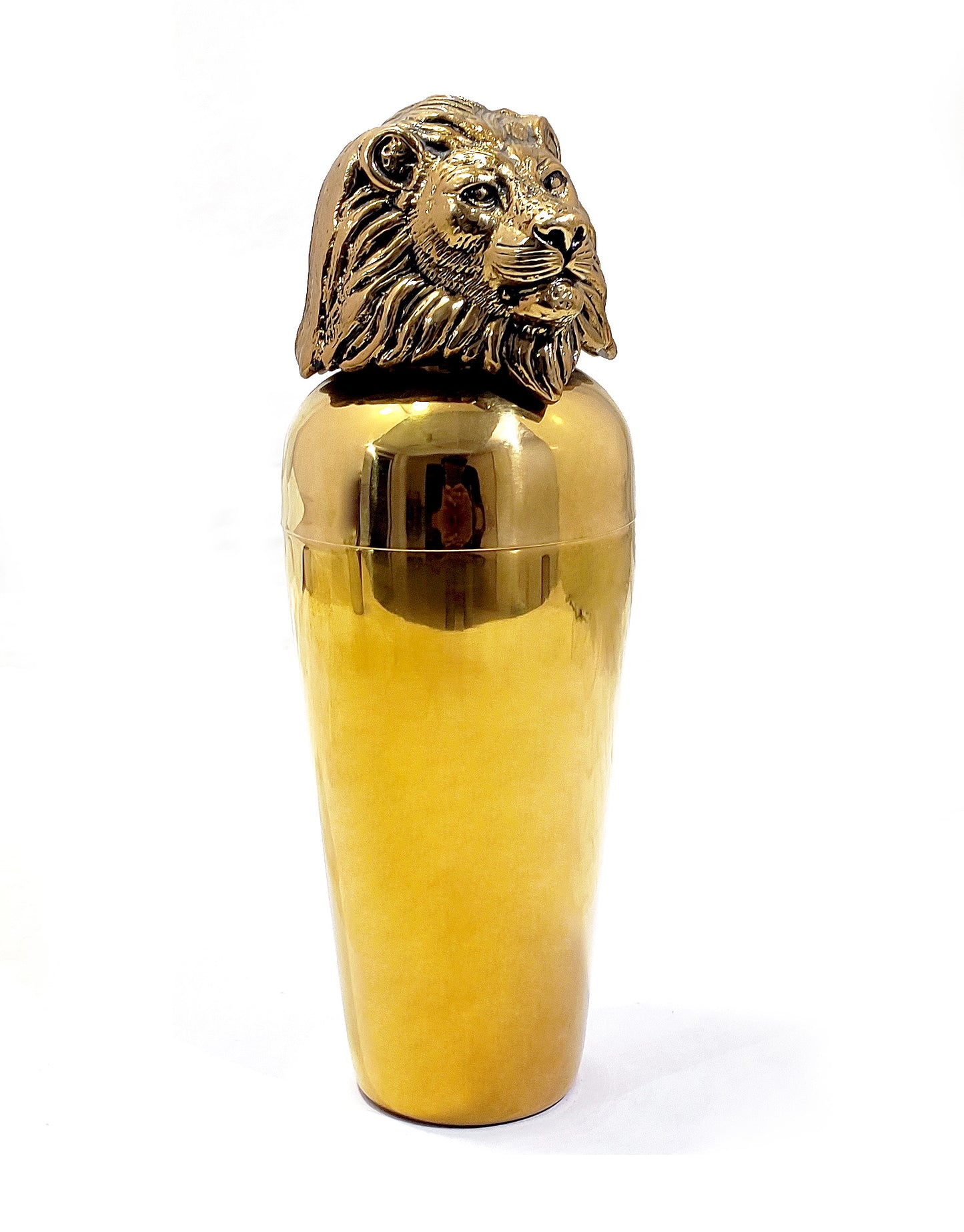 SAVANNAH LION COCKTAIL SHAKER - HANDFORGED LION LID