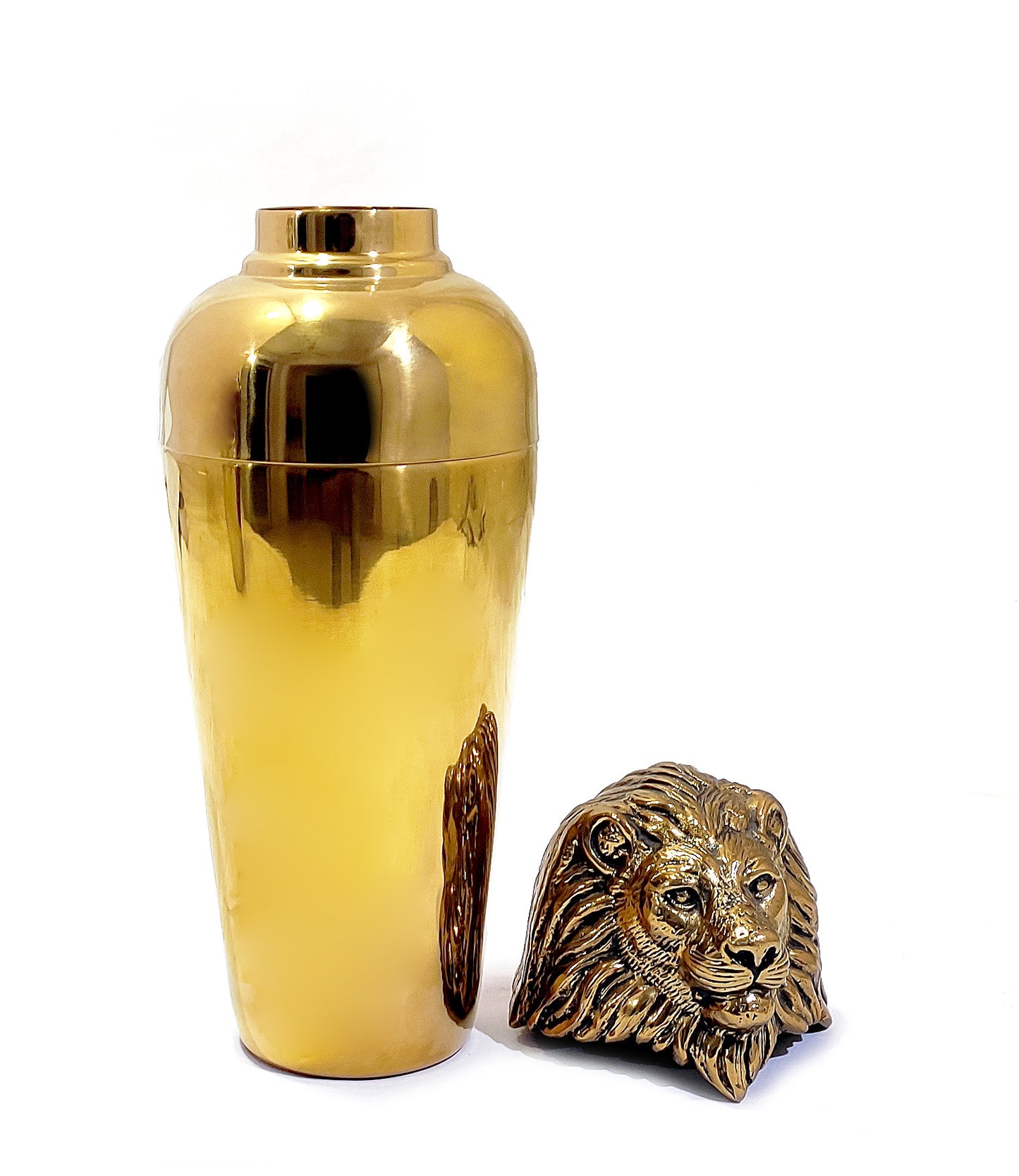 SAVANNAH LION COCKTAIL SHAKER - HANDFORGED LION LID