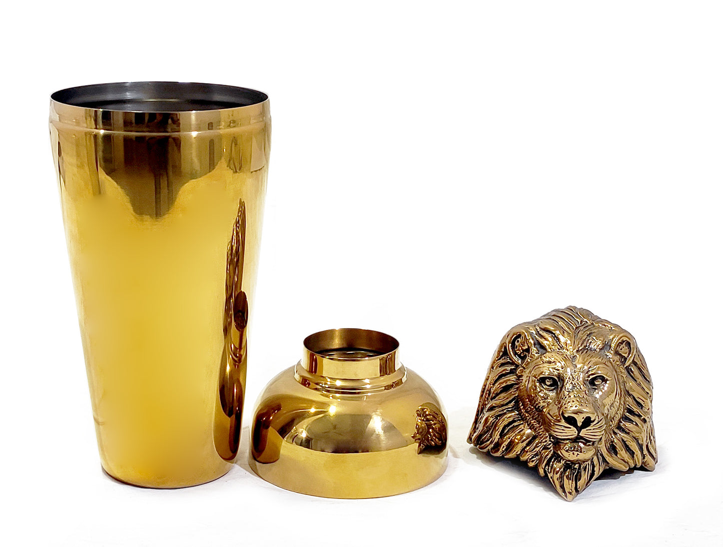 SAVANNAH LION COCKTAIL SHAKER - HANDFORGED LION LID